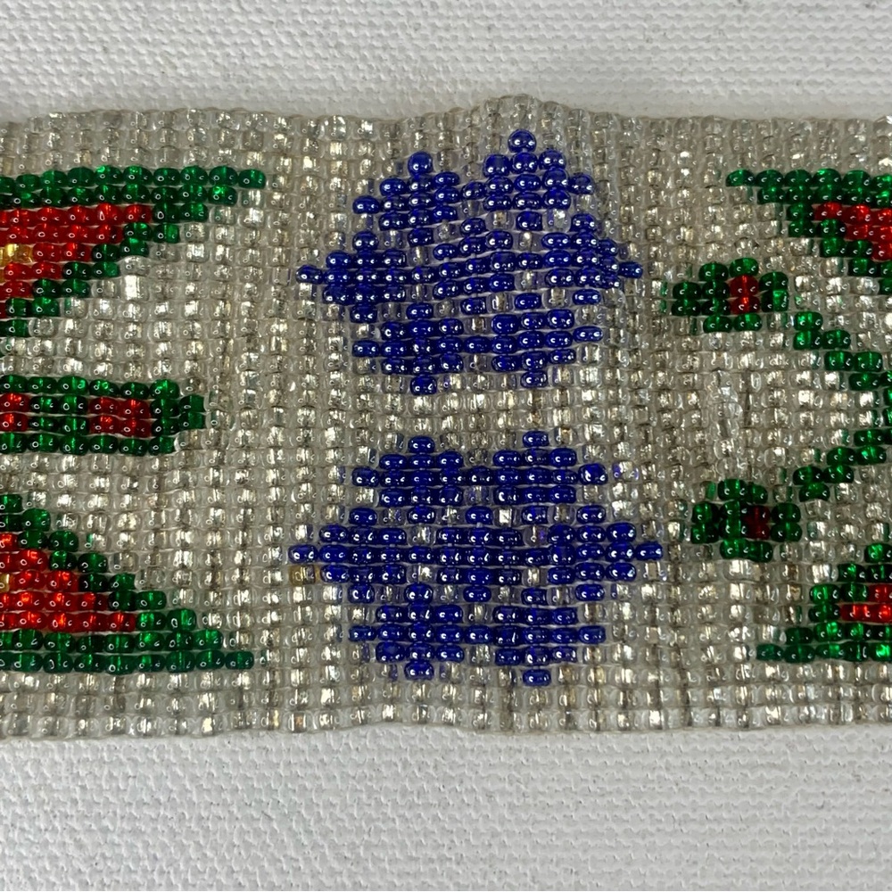 Glass Seed Bead Butterfly Cuff Bracelet Handmade Huichol Native American Style - Picture 6 of 16